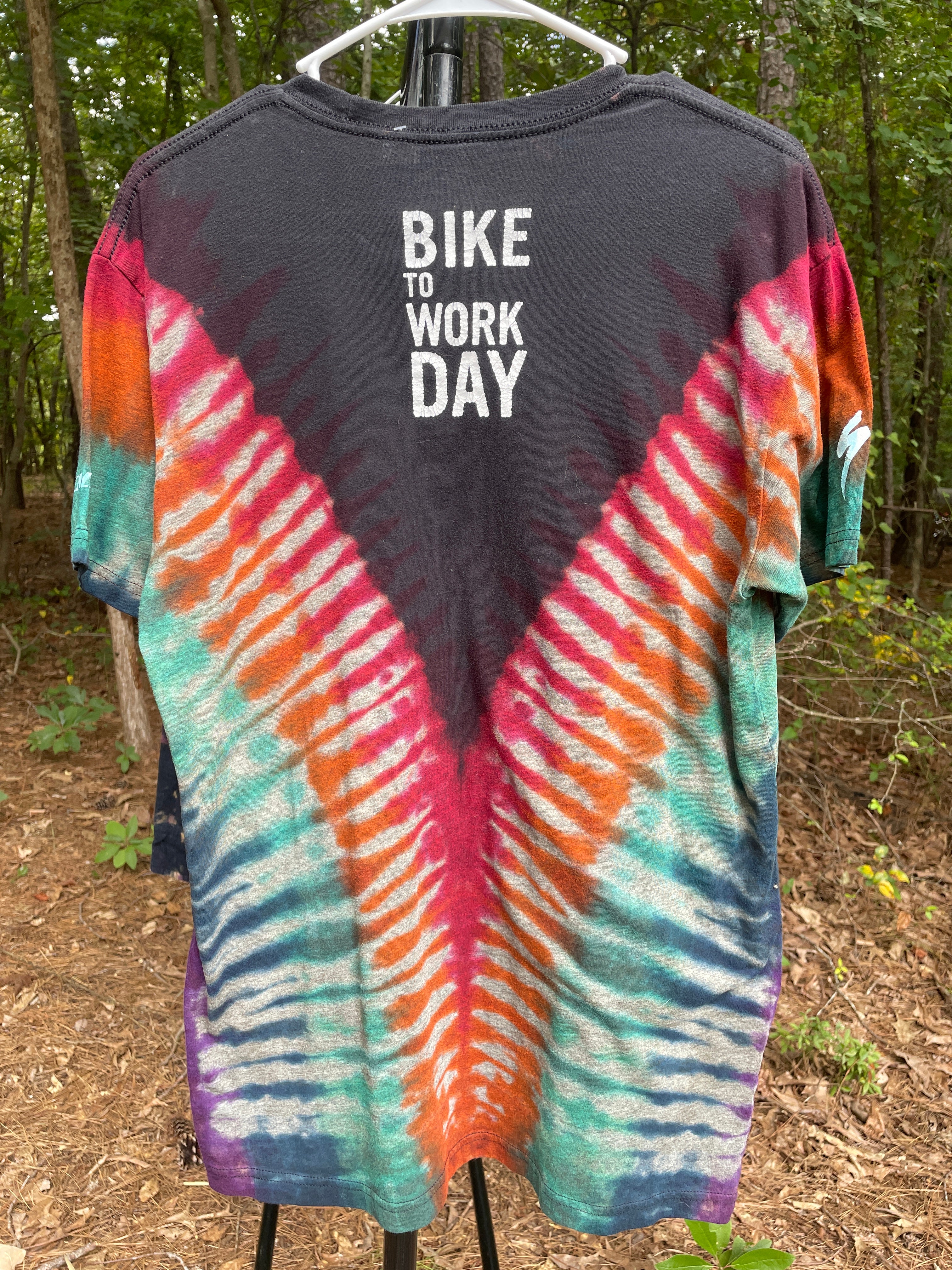 Specialized Bike to Work Day Short Sleeve Reverse Tie Dye T-Shirt (Men's Medium)