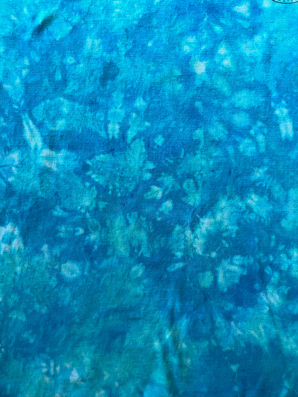 Santa Cruz Skateboarding Blue and White Tie Dye Short Sleeve T-Shirt | Men's XL