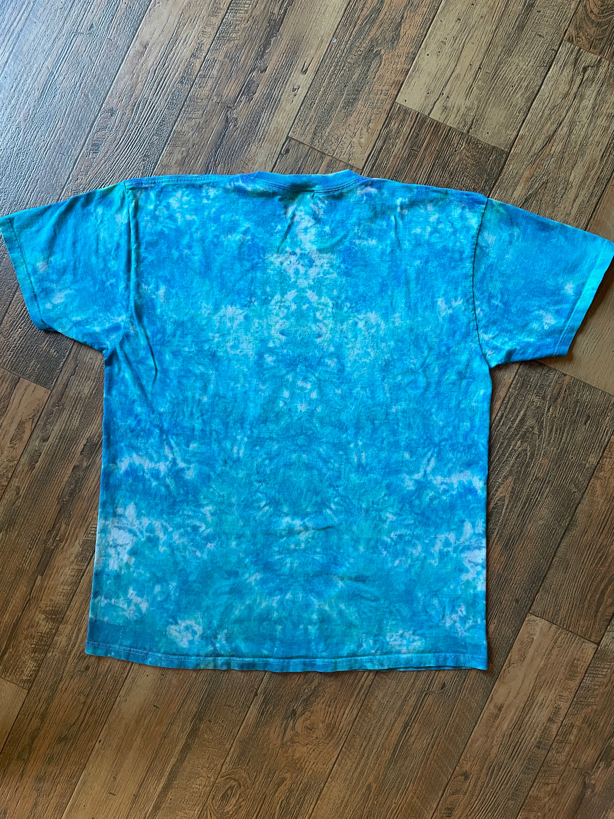 Santa Cruz Skateboarding Blue and White Tie Dye Short Sleeve T-Shirt | Men's XL