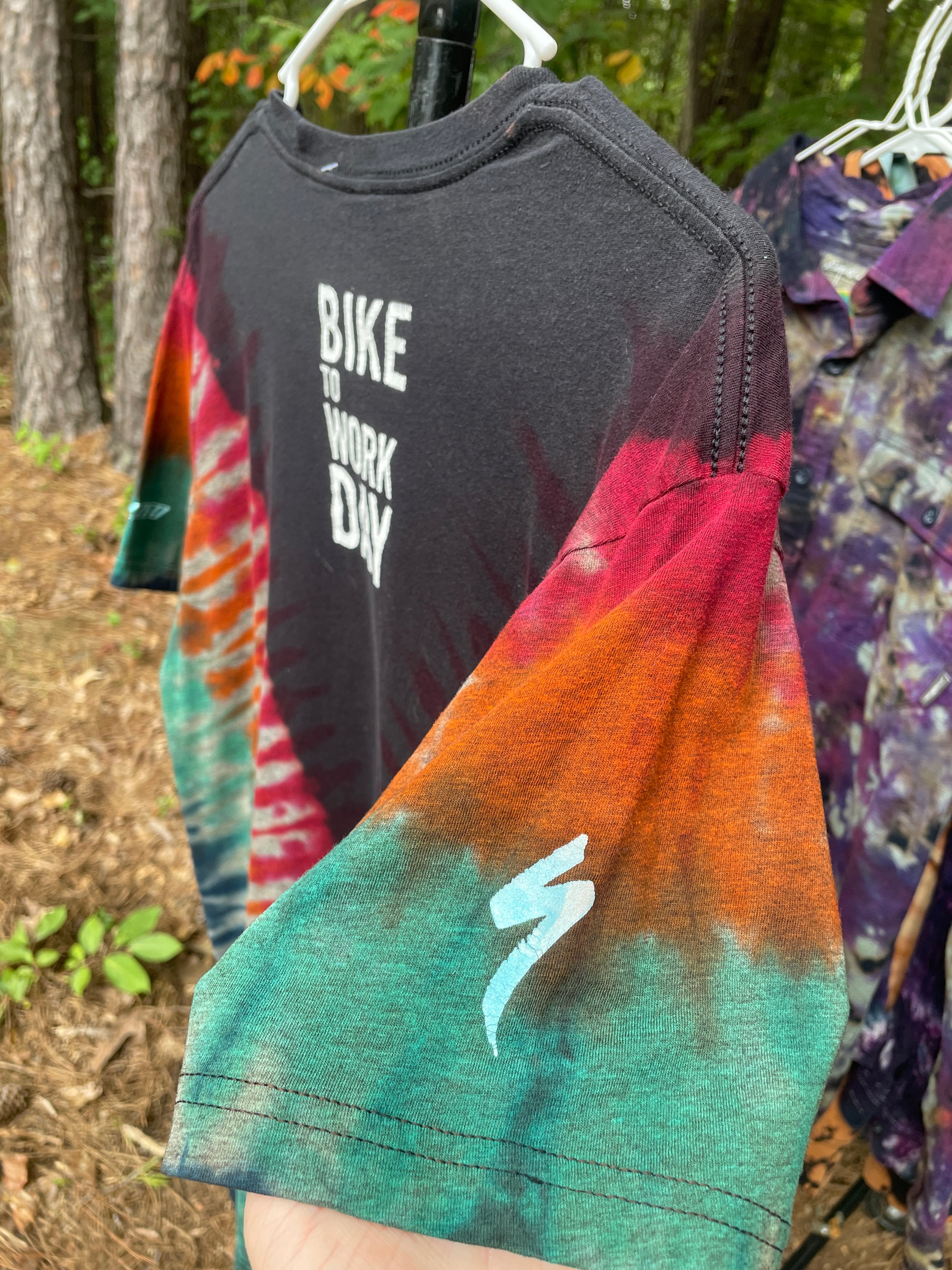 Specialized Bike to Work Day Short Sleeve Reverse Tie Dye T-Shirt (Men's Medium)
