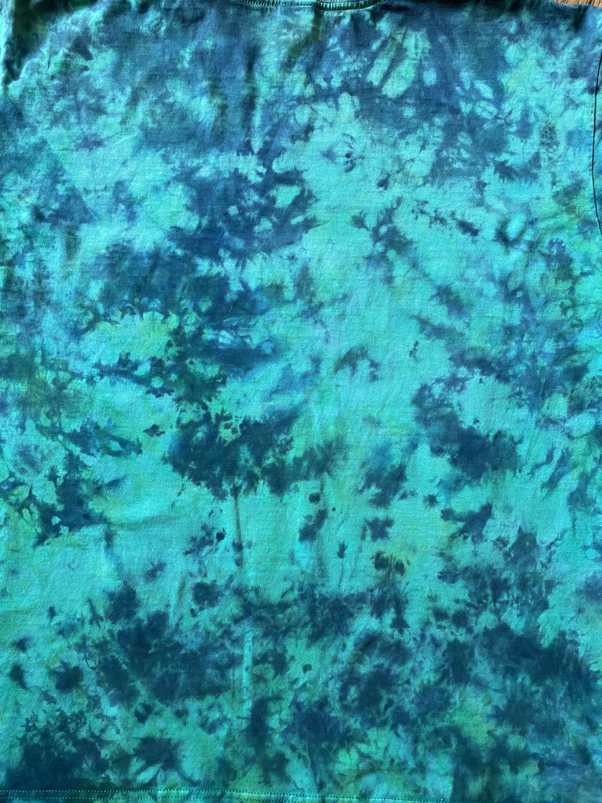 The North Face Half Dome Green and Black Tie Dye Short Sleeve T-Shirt | Men's XL