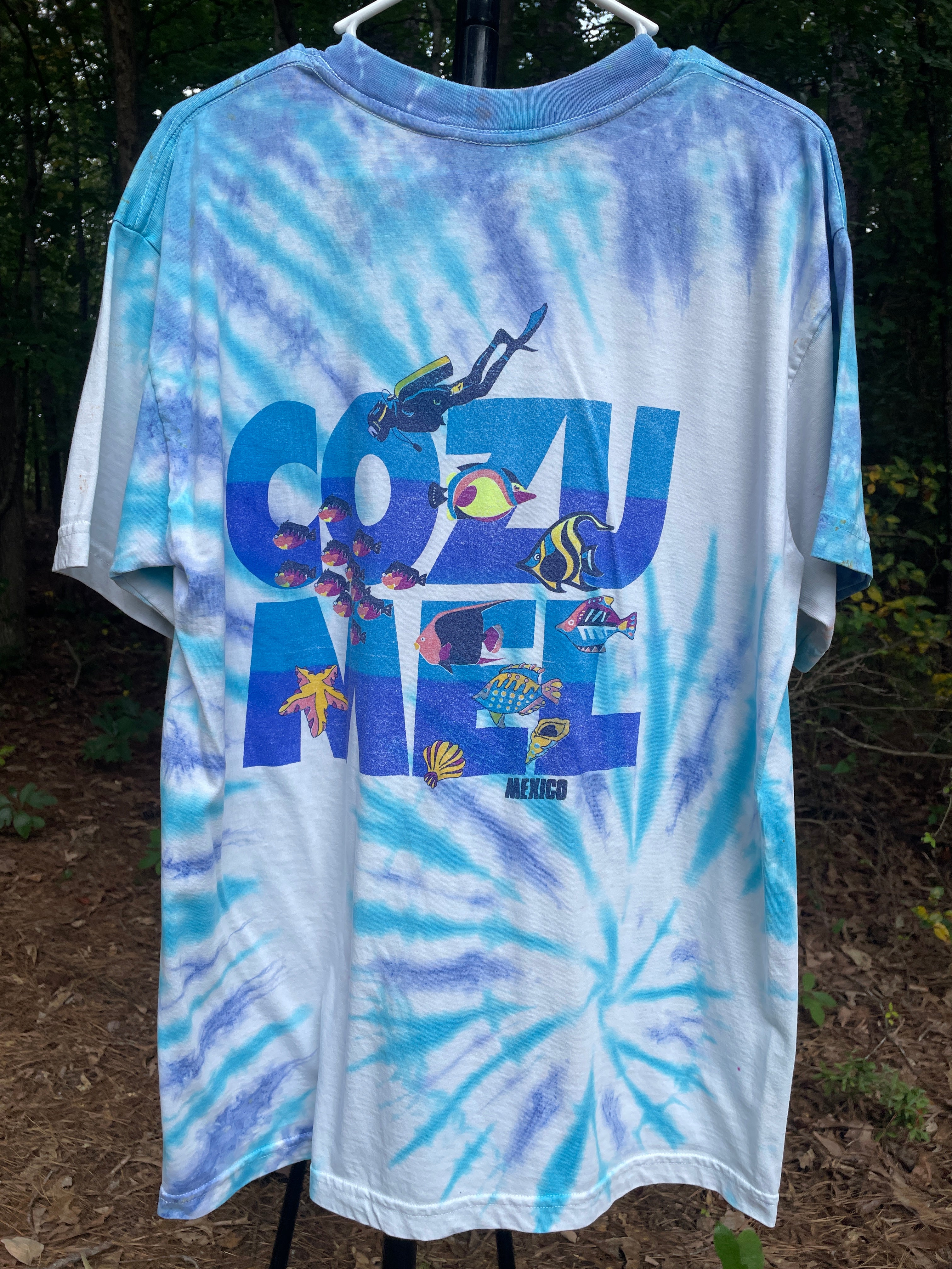 Cozumel Mexico Short Sleeve Tie Dye T-Shirt (Men's Large)