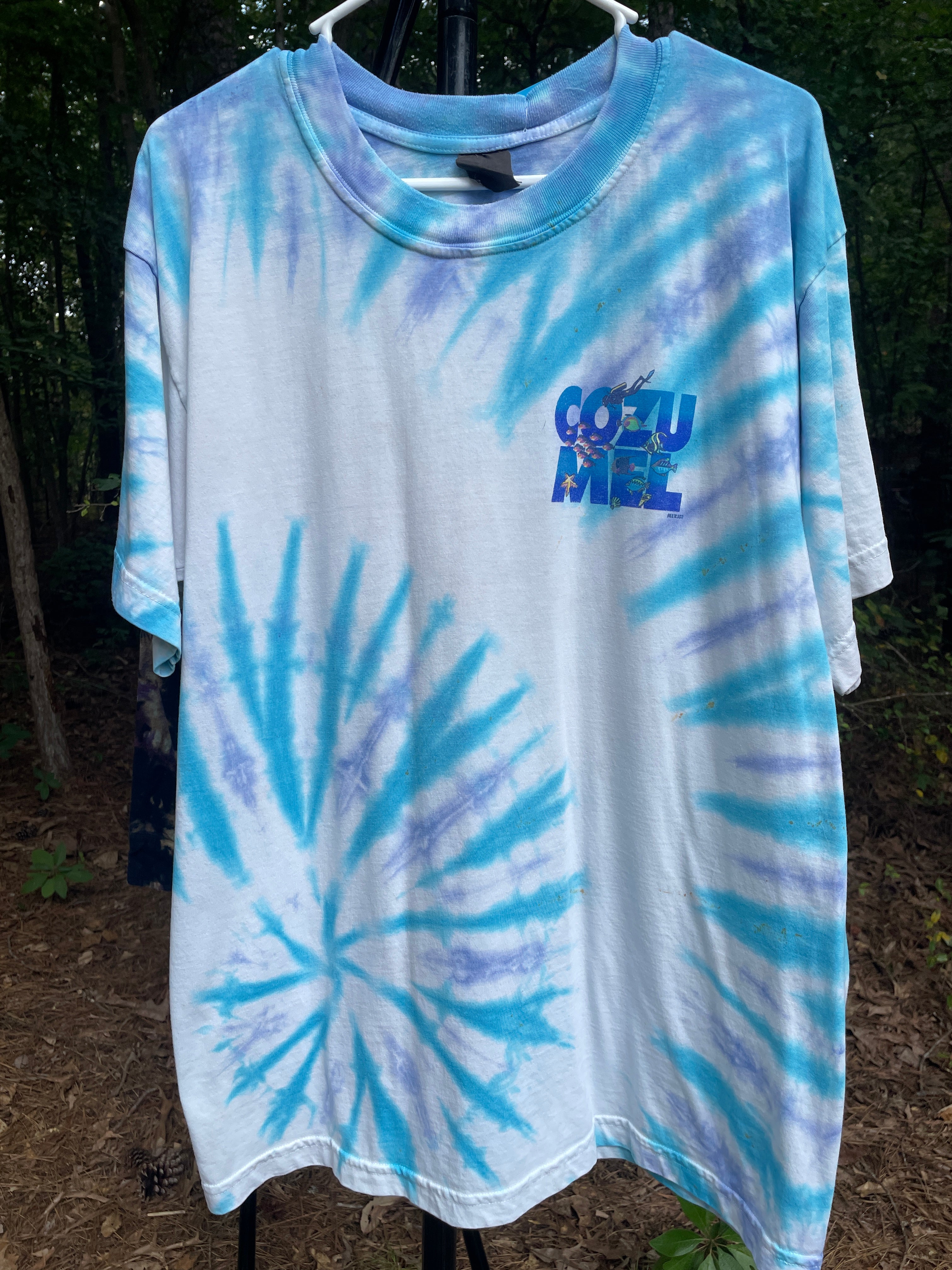 Cozumel Mexico Short Sleeve Tie Dye T-Shirt (Men's Large)