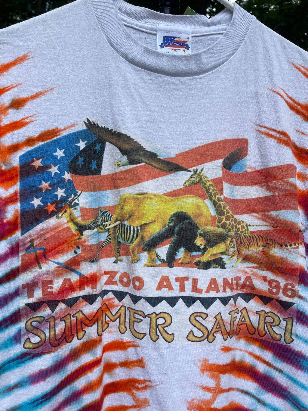 Atlanta Zoo 1996 Summer Safari Short Sleeve Tie Dye T-Shirt (Men's XS/S)