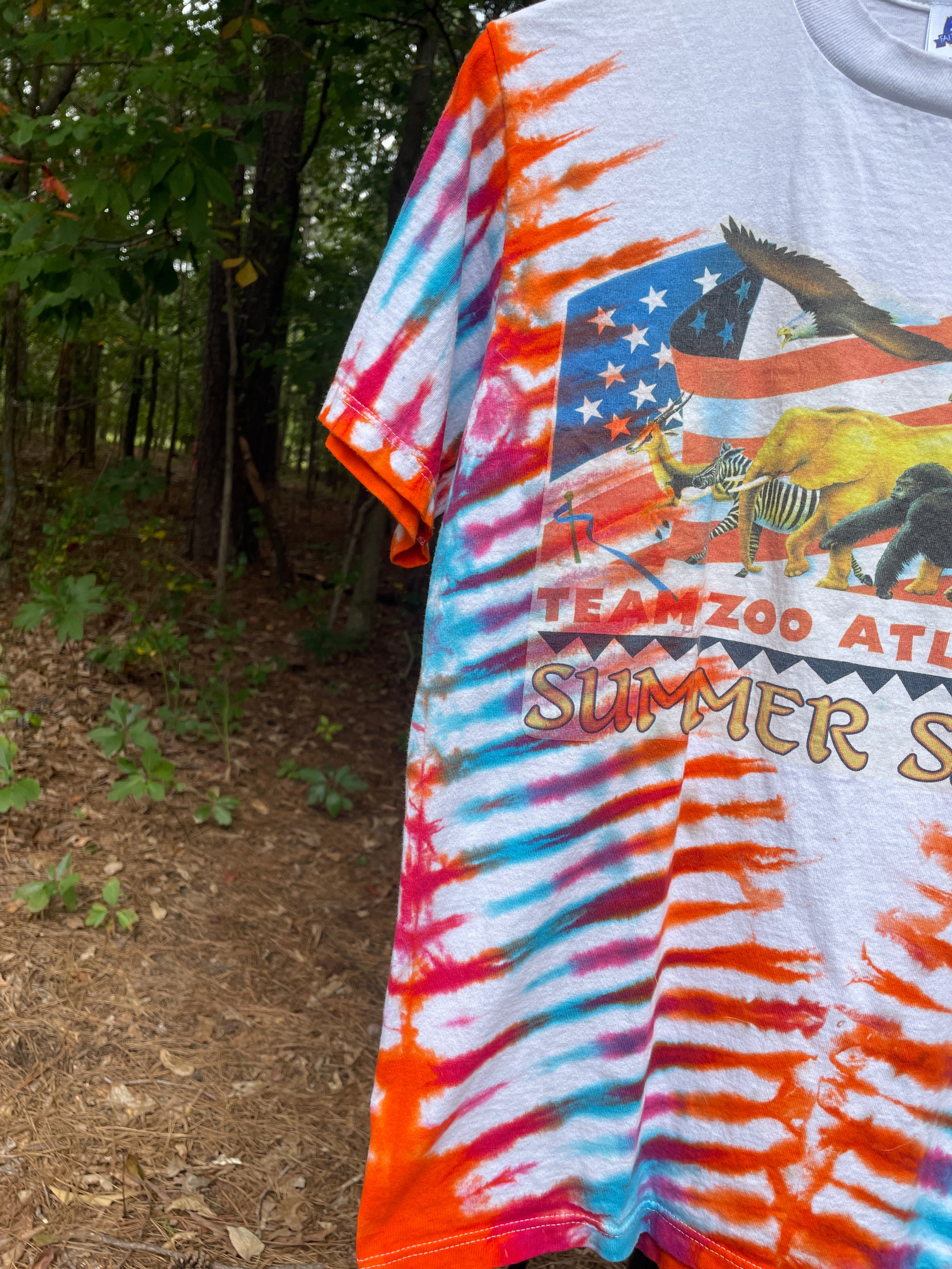 Atlanta Zoo 1996 Summer Safari Short Sleeve Tie Dye T-Shirt (Men's XS/S)