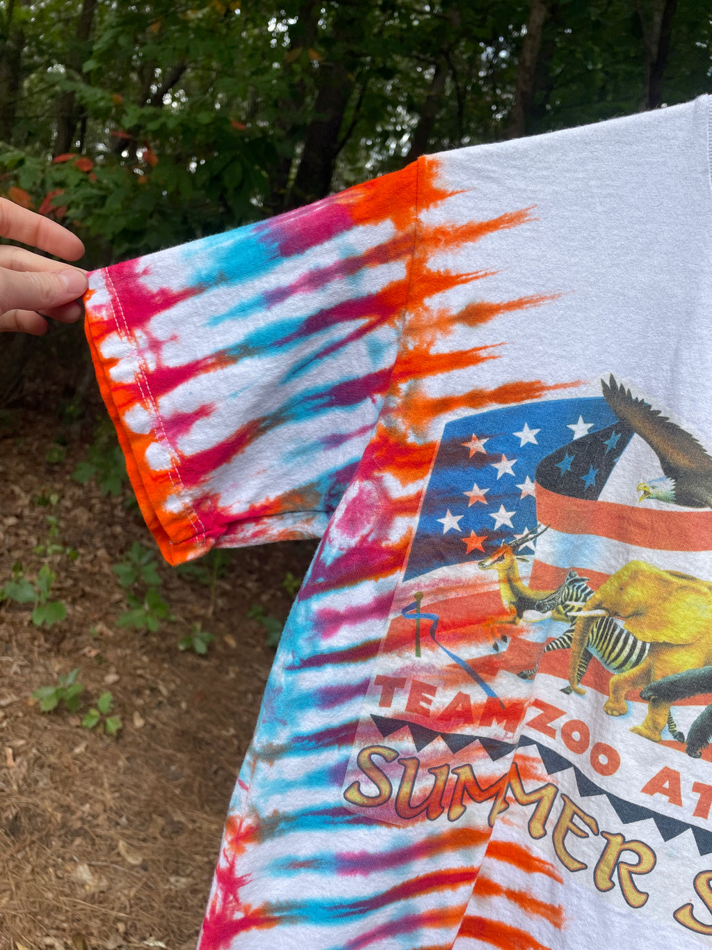 Atlanta Zoo 1996 Summer Safari Short Sleeve Tie Dye T-Shirt (Men's XS/S)