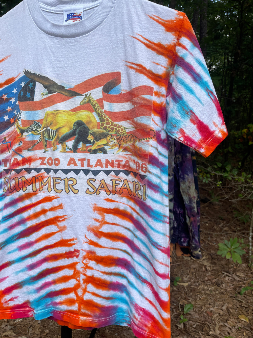 Atlanta Zoo 1996 Summer Safari Short Sleeve Tie Dye T-Shirt (Men's XS/S)