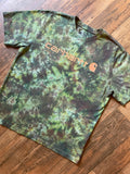 Carhartt Dearborn Loose Logo Green & Brown Tie Dye Short Sleeve T-Shirt | Men's Large