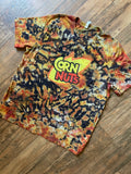 Corn Nuts Black and Orange Reverse Tie Dye Short Sleeve T-Shirt | Men's 2XL