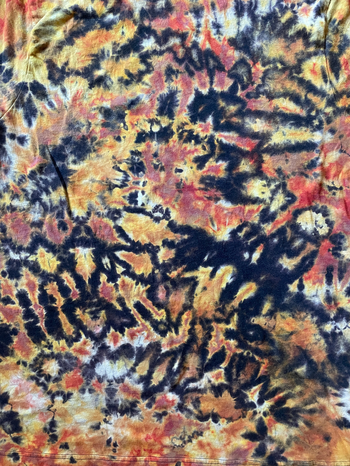 Corn Nuts Black and Orange Reverse Tie Dye Short Sleeve T-Shirt | Men's 2XL
