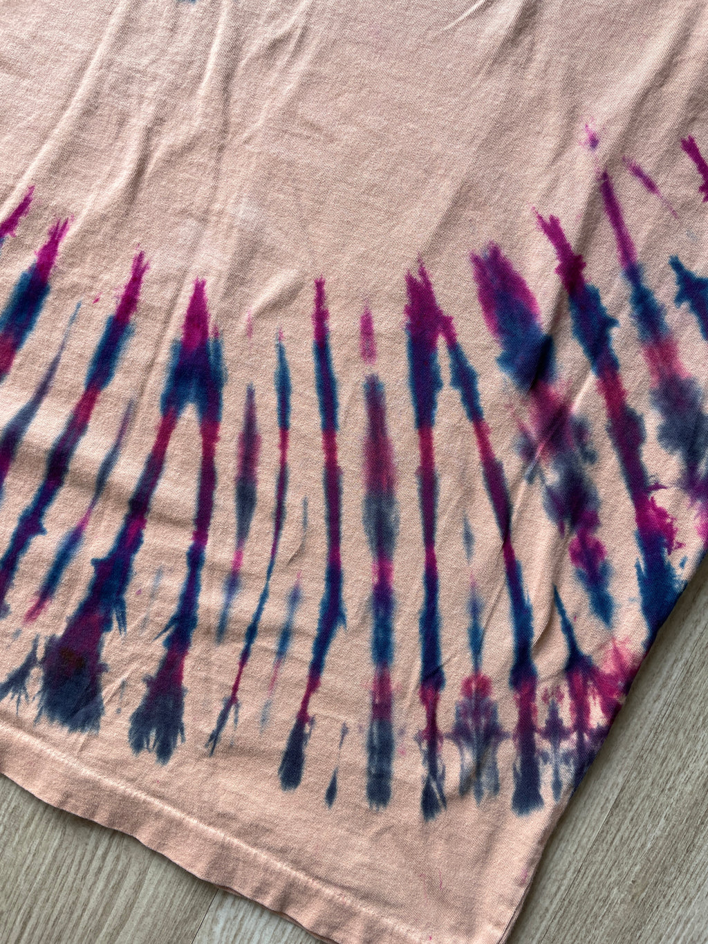 LARGE Men's Prickly Pear Cactus Tie Dye T-Shirt | One-Of-a-Kind Pink and Purple Spiral Short Sleeve