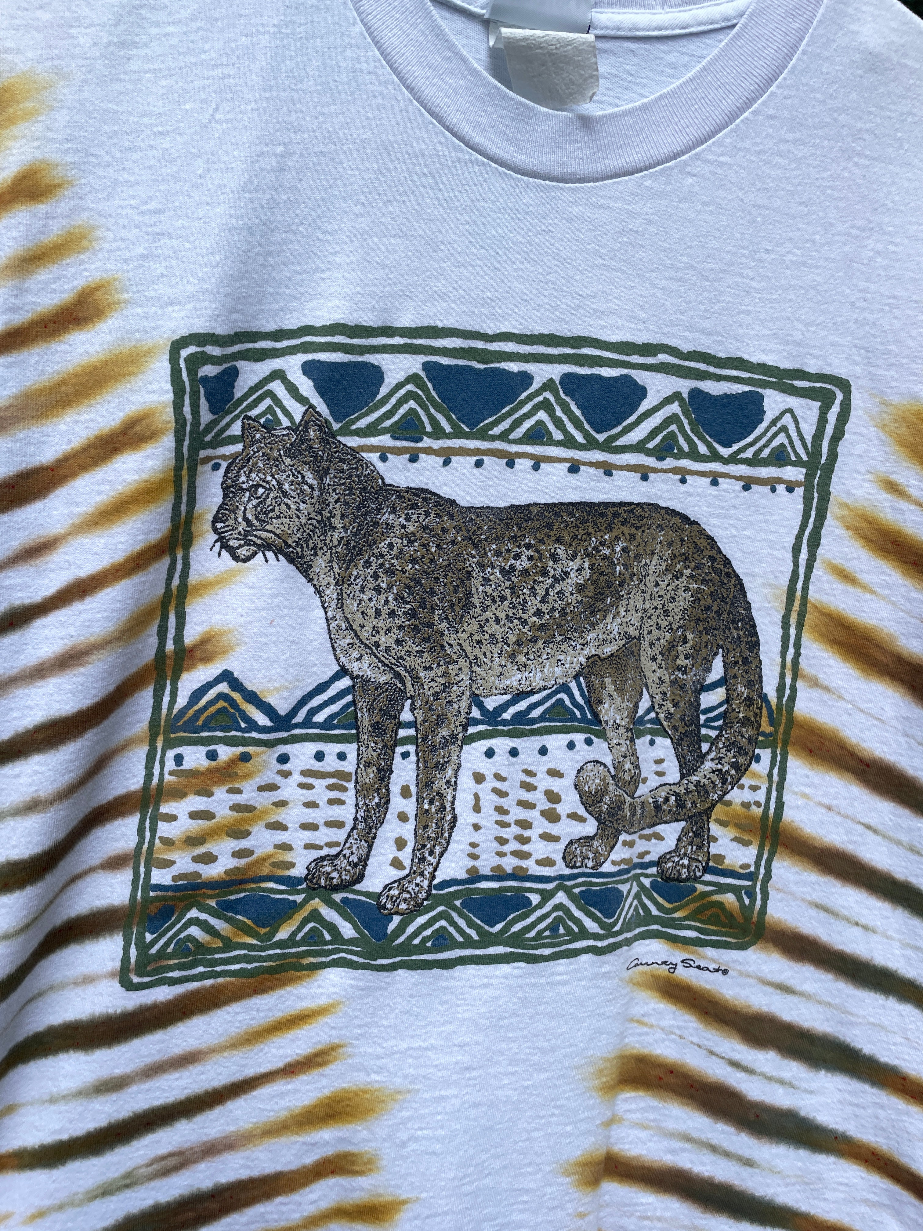 Vintage Bobcat Short Sleeve Tie Dye T-Shirt (Men's Large)