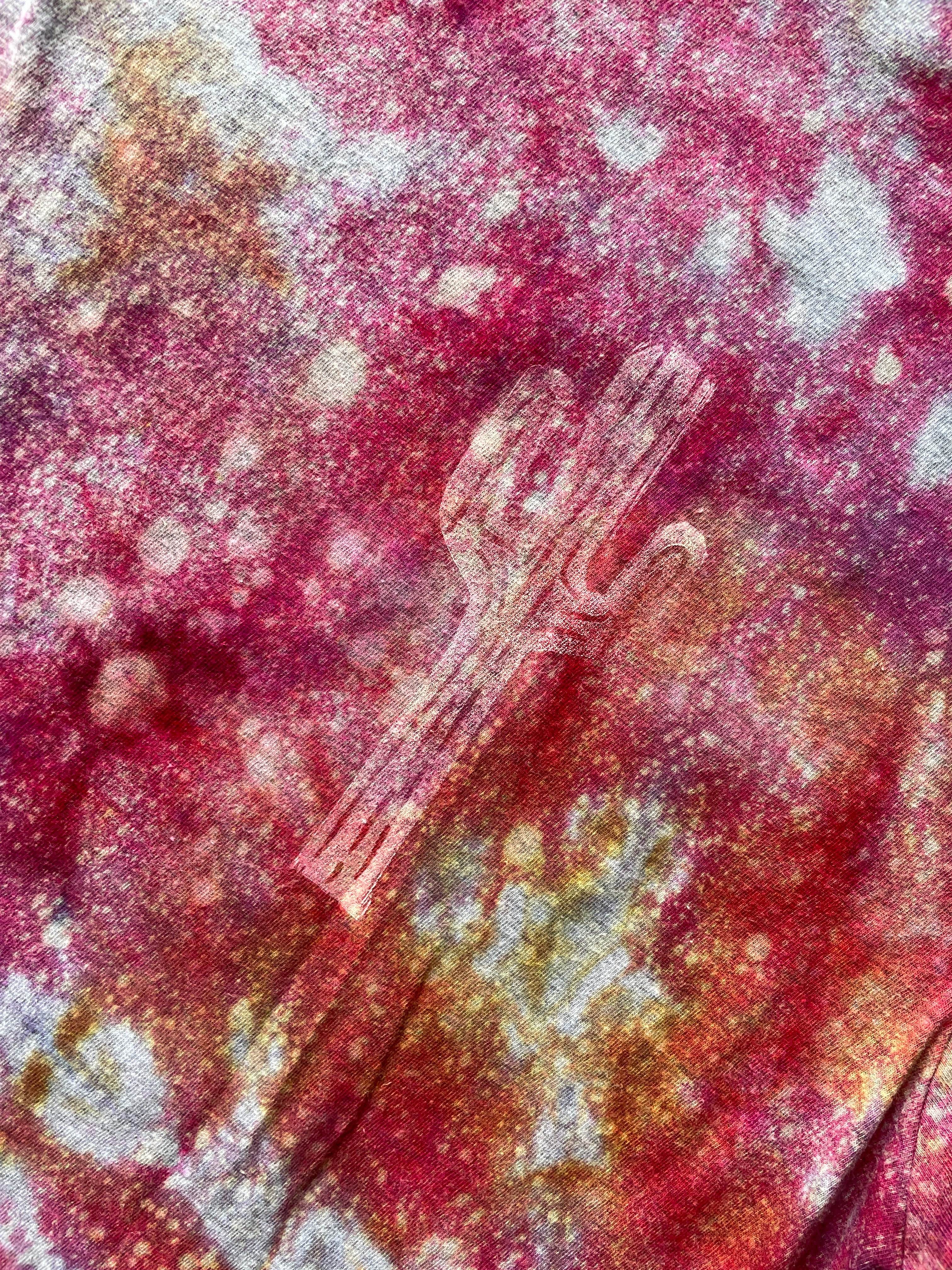 LARGE Men's Saguaro Cactus Galaxy Tie Dye T-Shirt | One-Of-a-Kind Pink and Purple Crumpled Short Sleeve