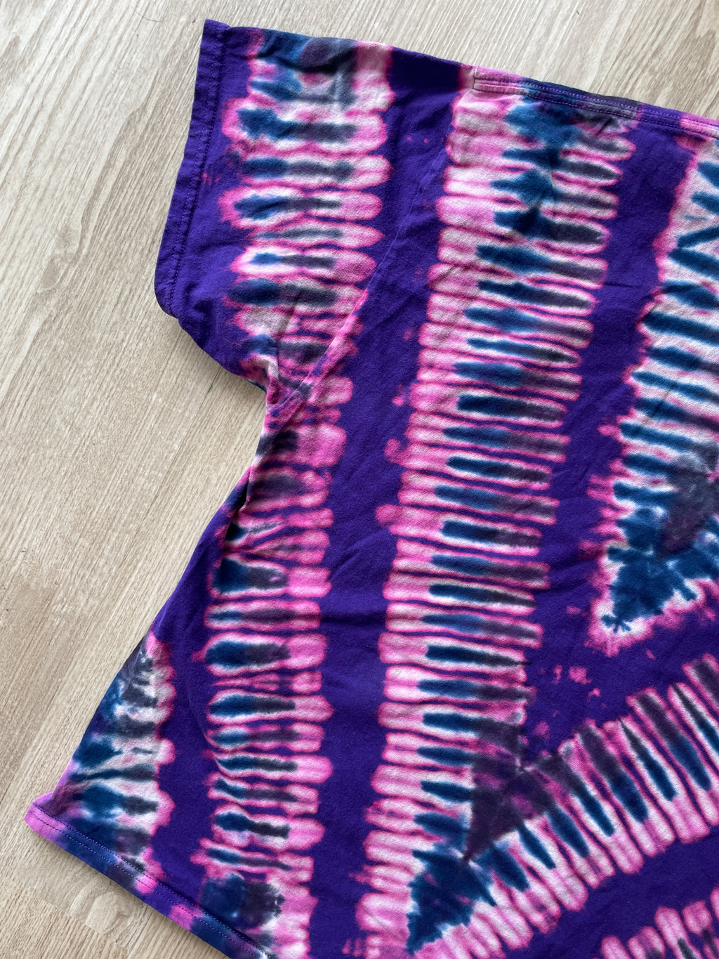 2XL Men’s Saguaro Cactus Reverse Tie Dye T-Shirt | One-Of-a-Kind Purple and Blue Short Sleeve