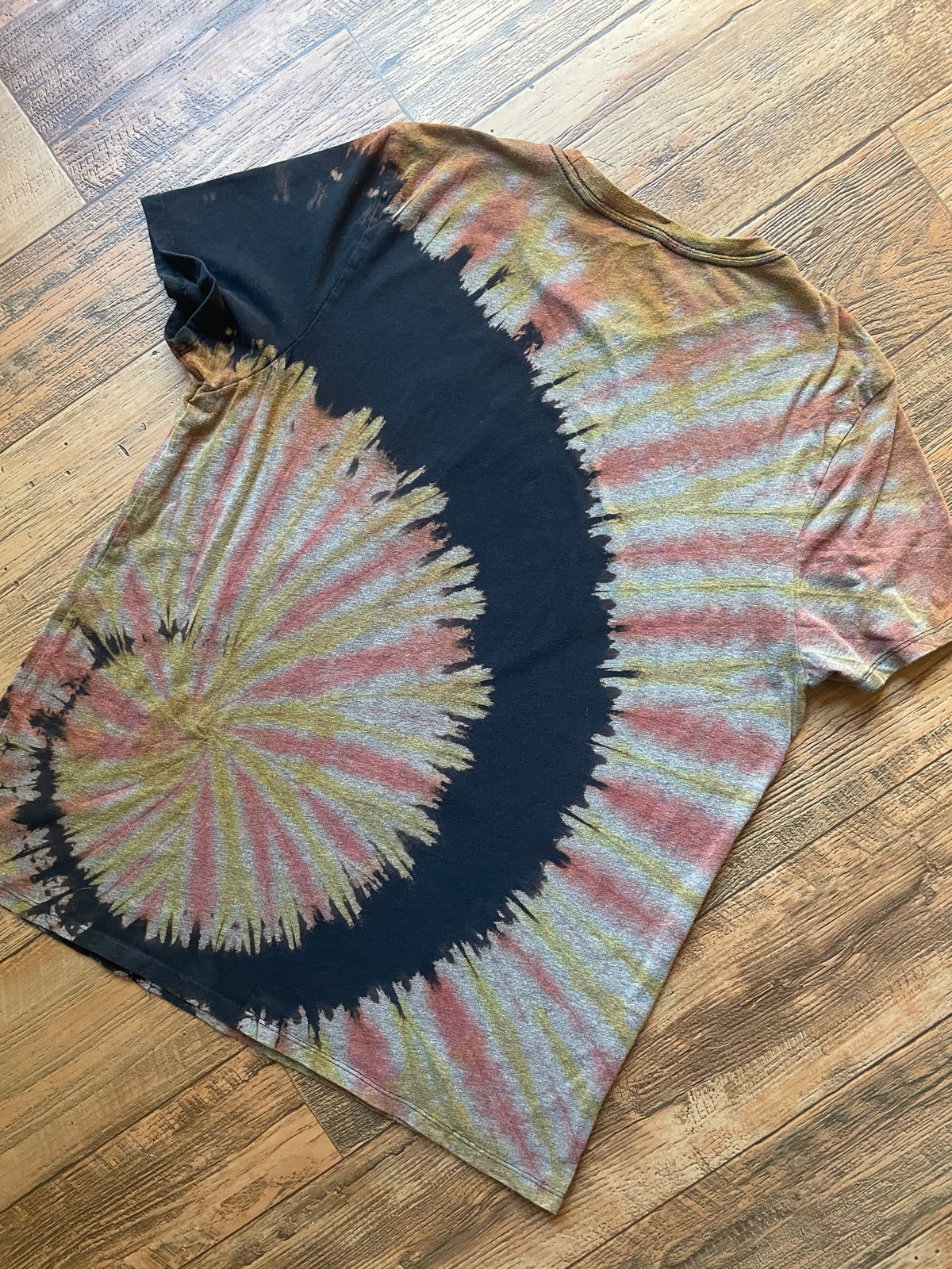 Nightmare Before Christmas Black and Orange Reverse Tie Dye Short Sleeve T-Shirt | Men's XL