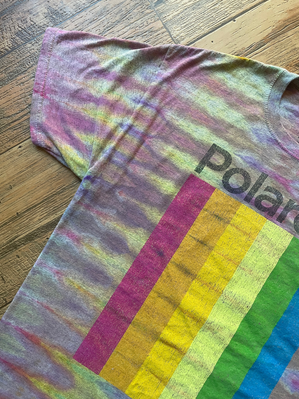 Polaroid Pastel Rainbow Tie Dye Short Sleeve T-Shirt | Men's Large