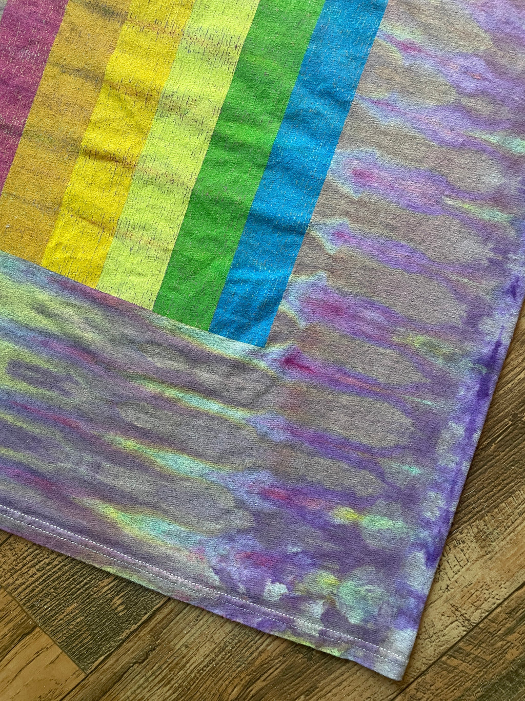 Polaroid Pastel Rainbow Tie Dye Short Sleeve T-Shirt | Men's Large