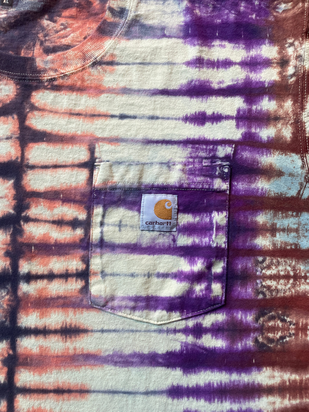 Carhartt Iconic K87 Loose Fit Yellow & Brown Tie Dye Short Sleeve T-Shirt | Men's XL