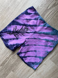 SMALL Women's Handprinted Indian Paintbrush Tie Dye Bike Shorts | One-Of-a-Kind Upcycled Pink and Blue 5-inch Spandex Shorts