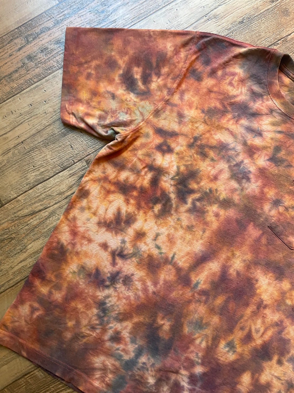 Carhartt Iconic K87 Loose Fit Orange & Brown Tie Dye Short Sleeve T-Shirt | Men's XL