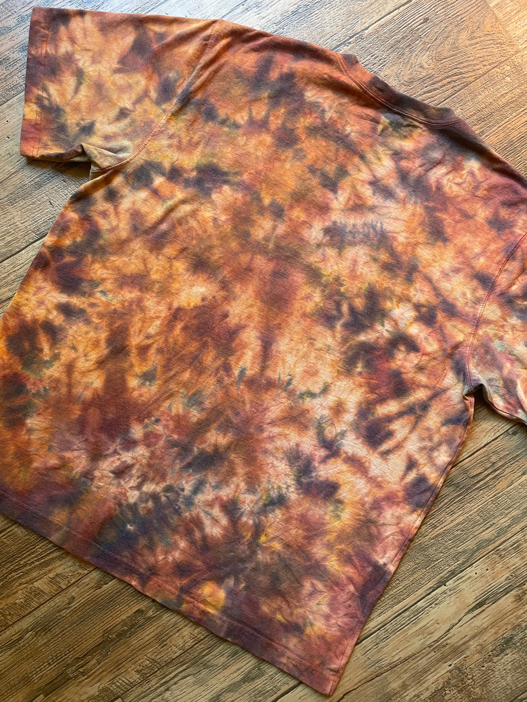 Carhartt Iconic K87 Loose Fit Orange & Brown Tie Dye Short Sleeve T-Shirt | Men's XL