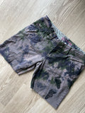 Women's Size 10 Oakley Tie Dye Casual Cutoff Shorts | One-Of-a-Kind Upcycled Brown, Green, and Blue Crumpled Casual Shorts
