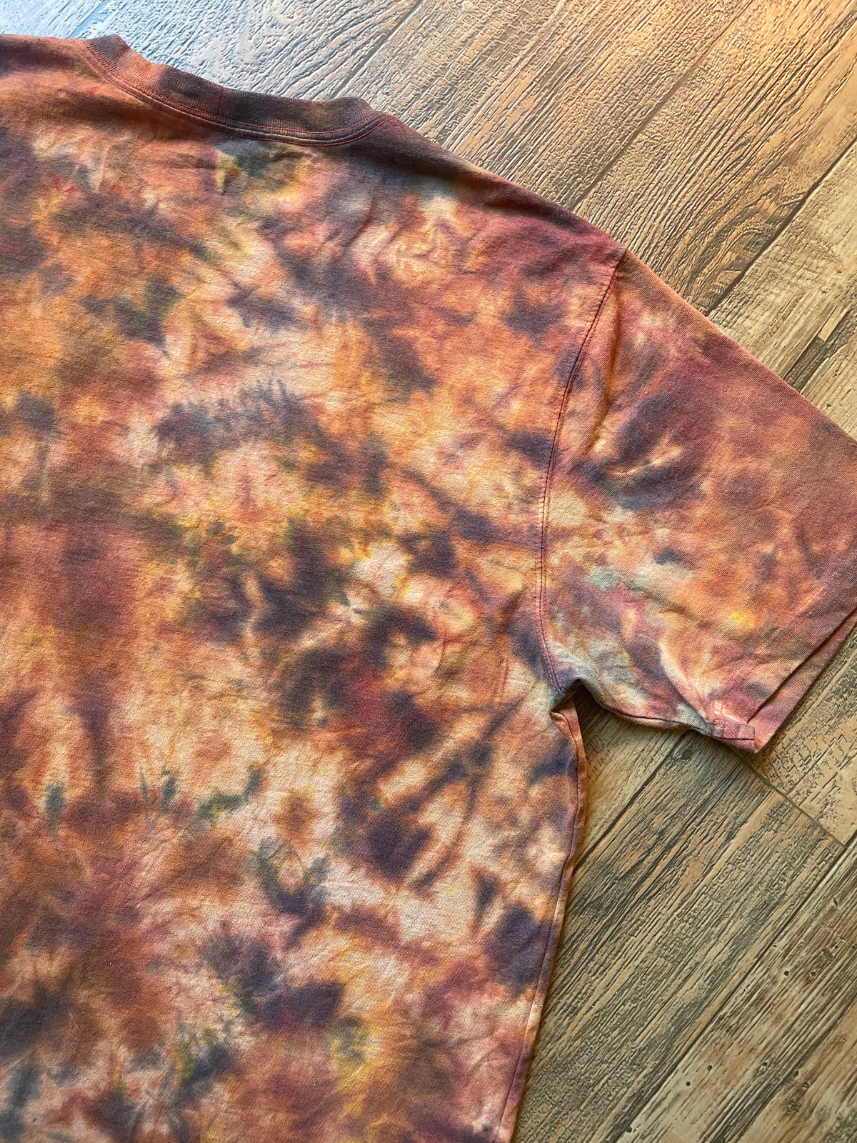 Carhartt Iconic K87 Loose Fit Orange & Brown Tie Dye Short Sleeve T-Shirt | Men's XL