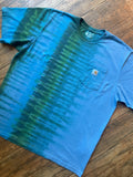 Carhartt Iconic K87 Loose Fit Blue & Green Tie Dye Short Sleeve T-Shirt | Men's XL