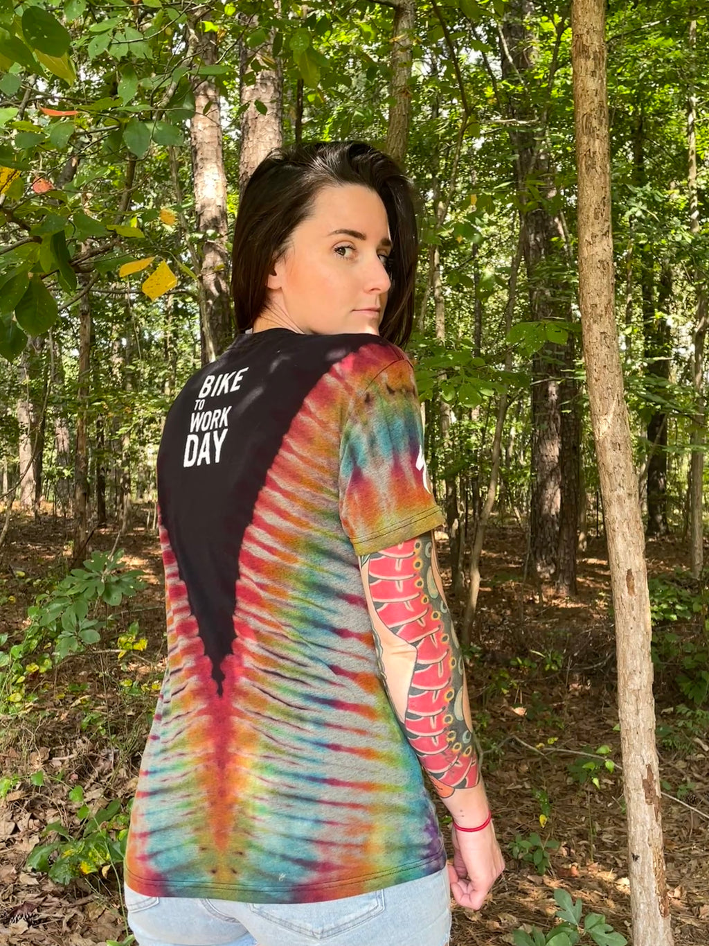 Specialized Bike to Work Day Short Sleeve Reverse Tie Dye T-Shirt (Men's Small)