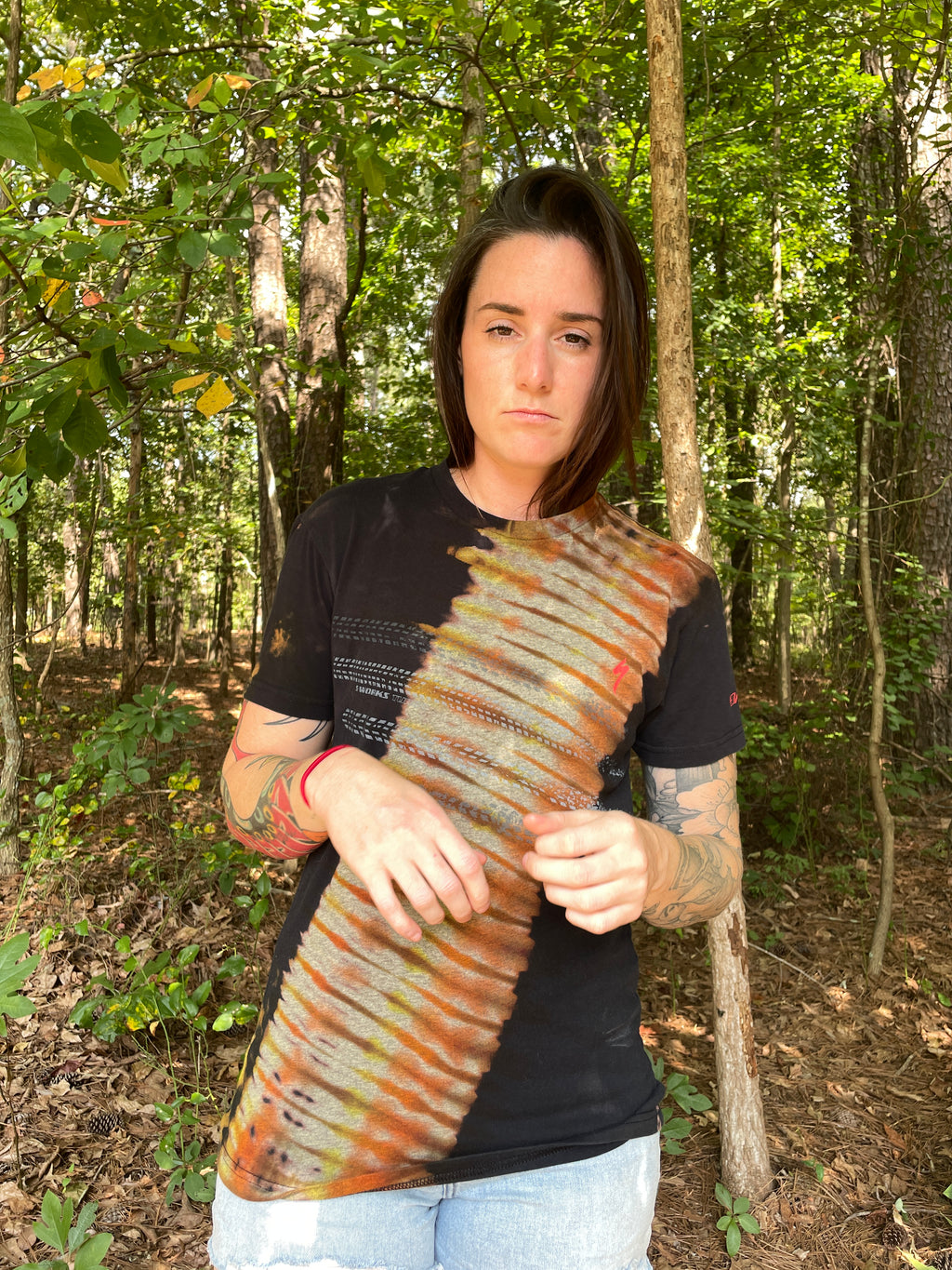 Specialized Bike Tracks Short Sleeve Bleach Dye T-Shirt (Men's Medium)