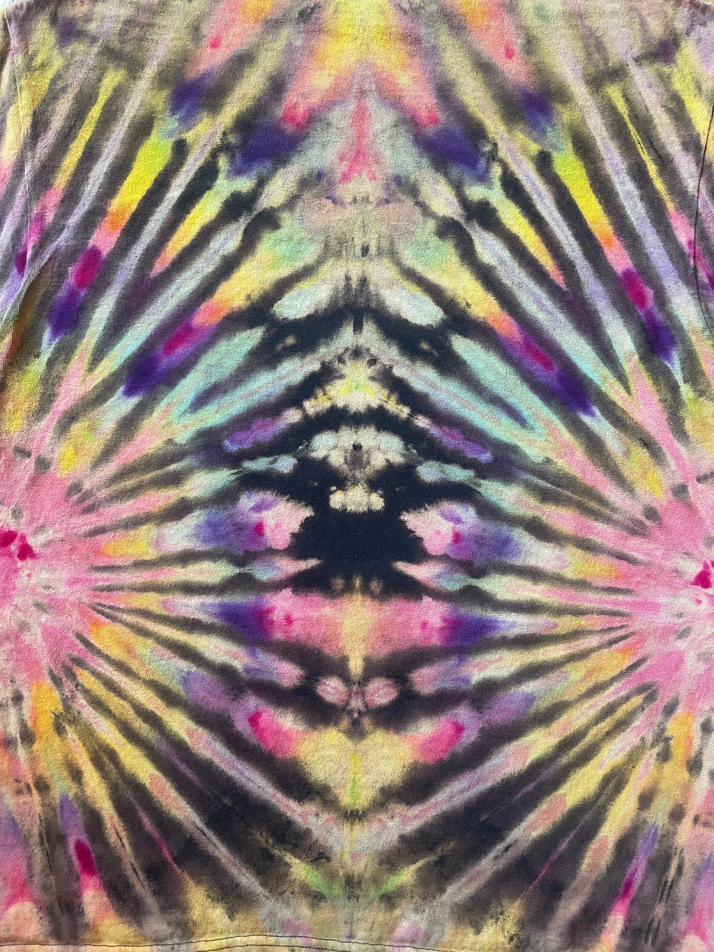 Star Wars The Mandalorian The Child Neon Rainbow Tie Dye Short Sleeve T-Shirt | Men's Large