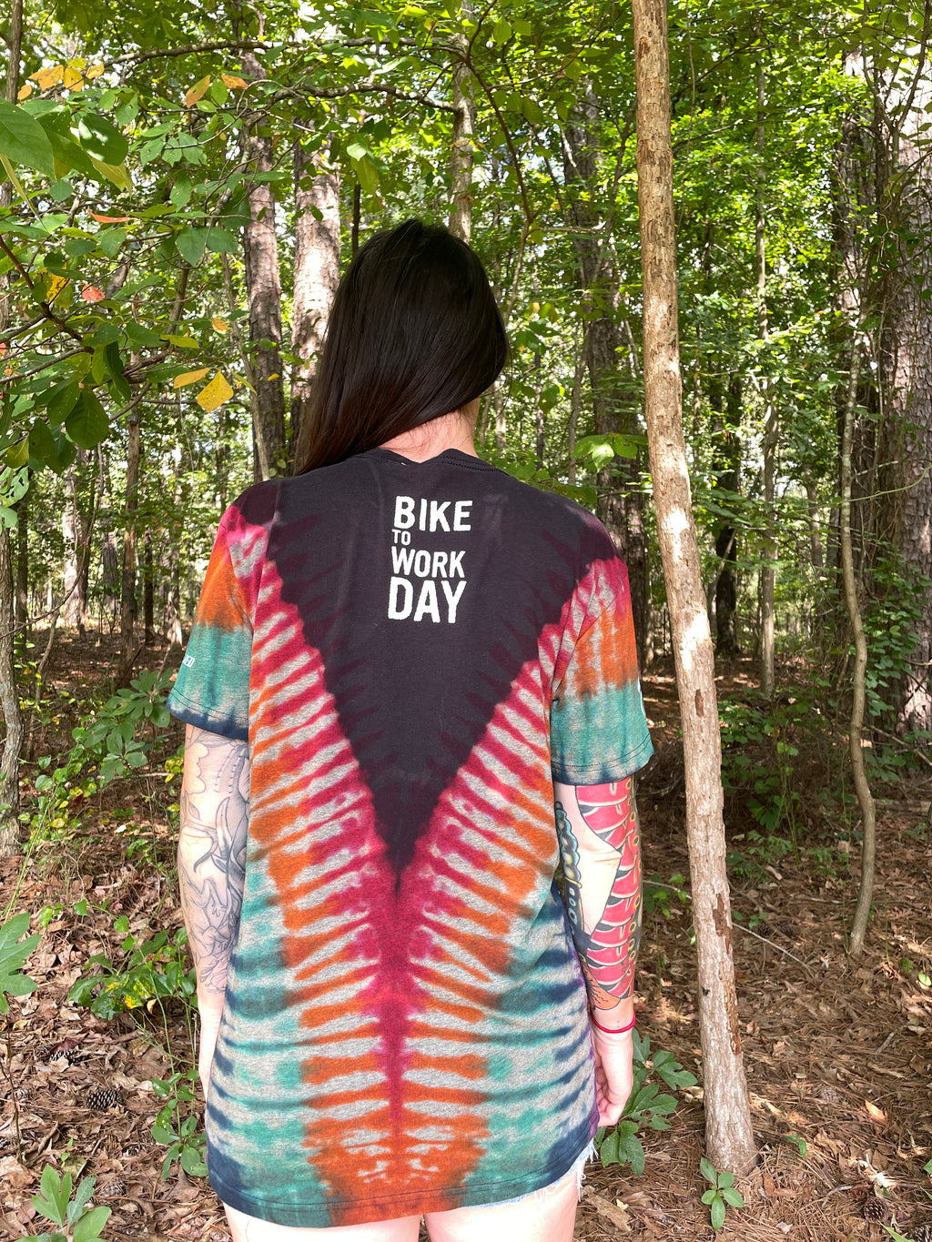 Specialized Bike to Work Day Short Sleeve Reverse Tie Dye T-Shirt (Men's Medium)