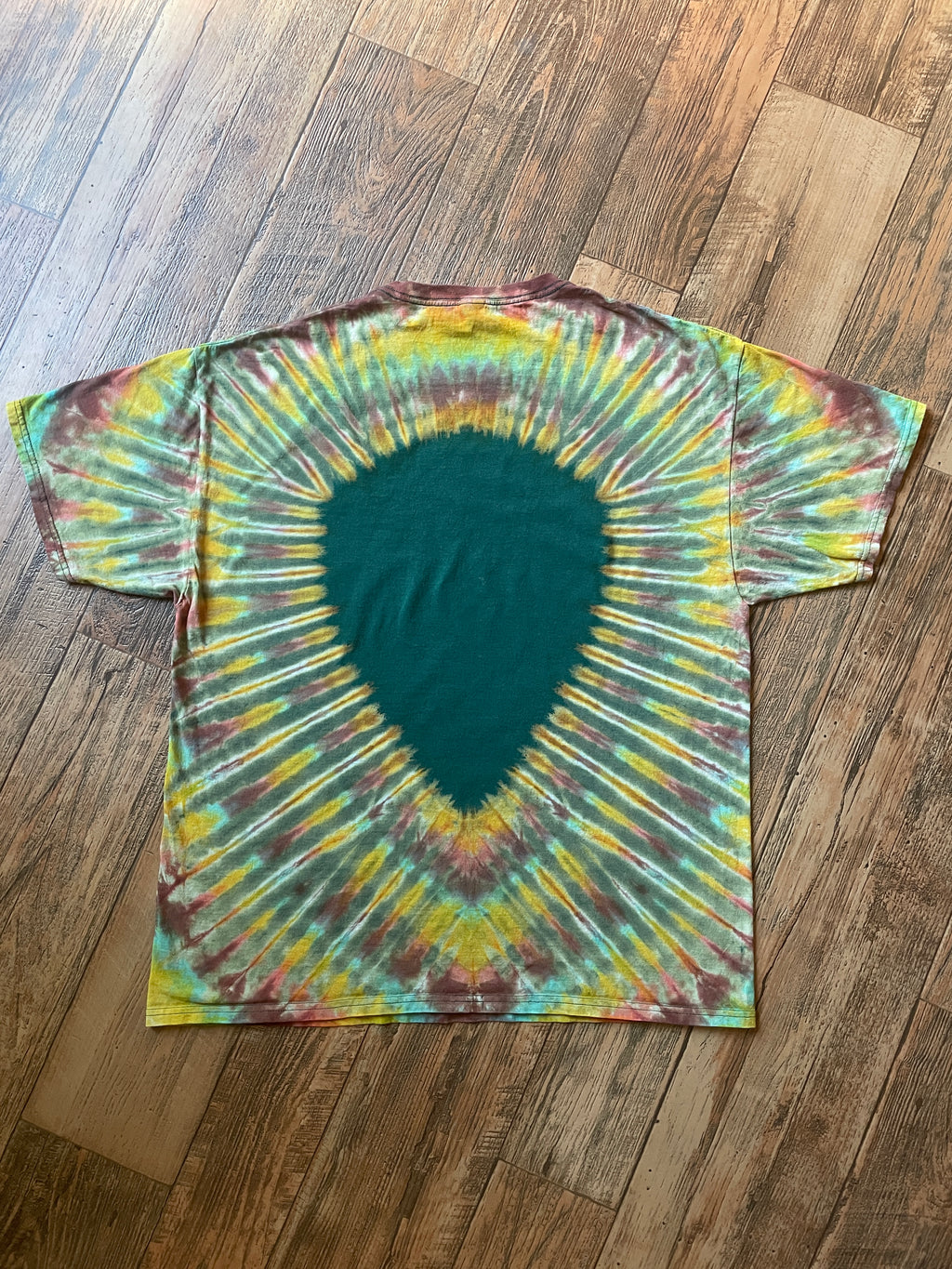 Star Wars Endor Park Service Green and Gold Tie Dye Short Sleeve T-Shirt | Men's XL