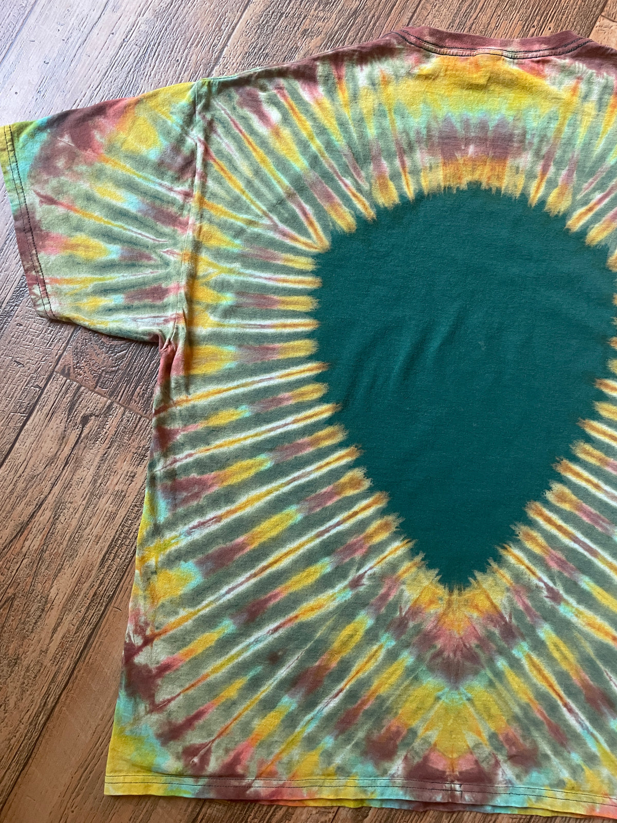 Star Wars Endor Park Service Green and Gold Tie Dye Short Sleeve T-Shirt | Men's XL