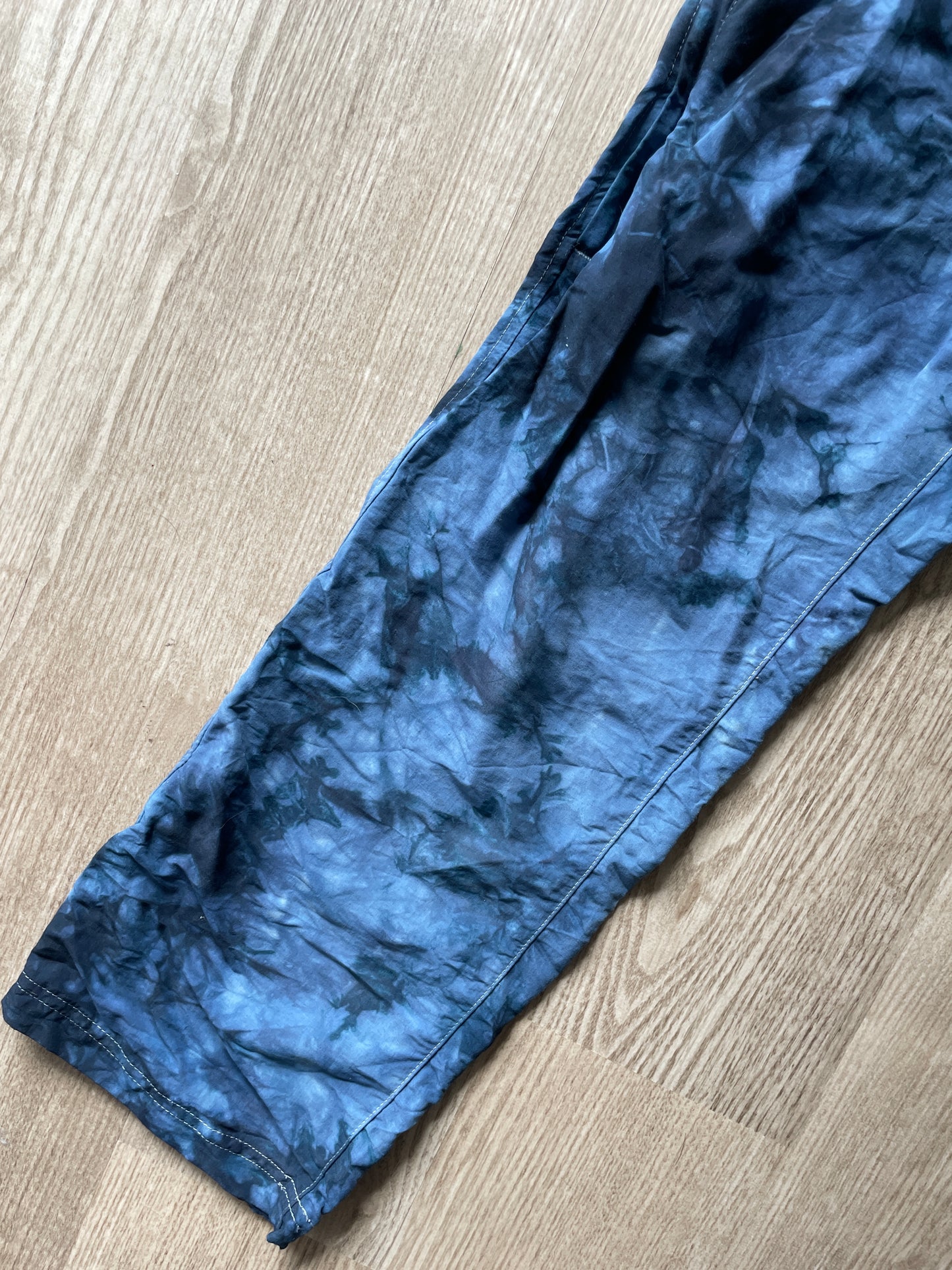 Unisex Tie Dye REI Climbing Pants | One-Of-a-Kind Upcycled Black and Gray Crumpled Pants