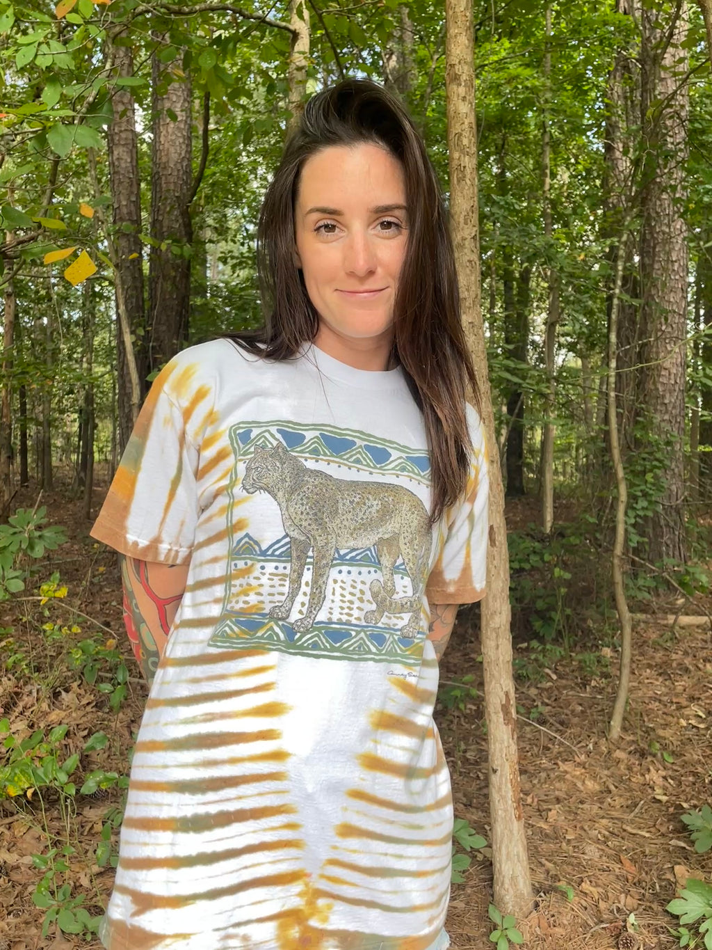 Vintage Bobcat Short Sleeve Tie Dye T-Shirt (Men's Large)
