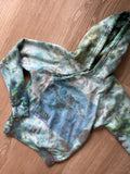 SMALL Unisex Nirvana Nevermind Galaxy Tie Dye Sweatshirt | One-Of-a-Kind Green and Blue Long Sleeve Hoodie