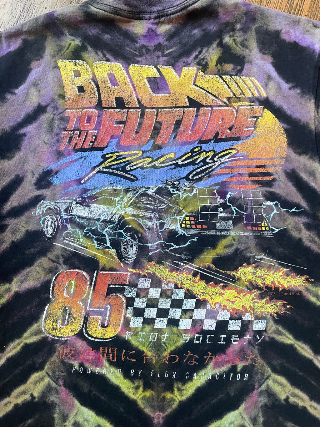 Back to the Future Racing Reverse Tie Dye Short Sleeve T-Shirt | Men's Medium