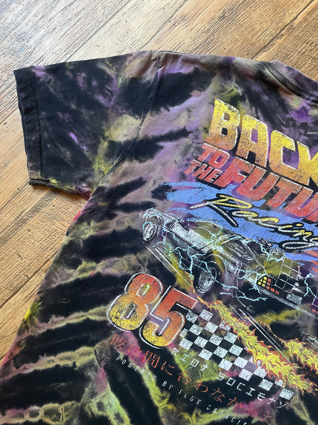 Back to the Future Racing Reverse Tie Dye Short Sleeve T-Shirt | Men's Medium