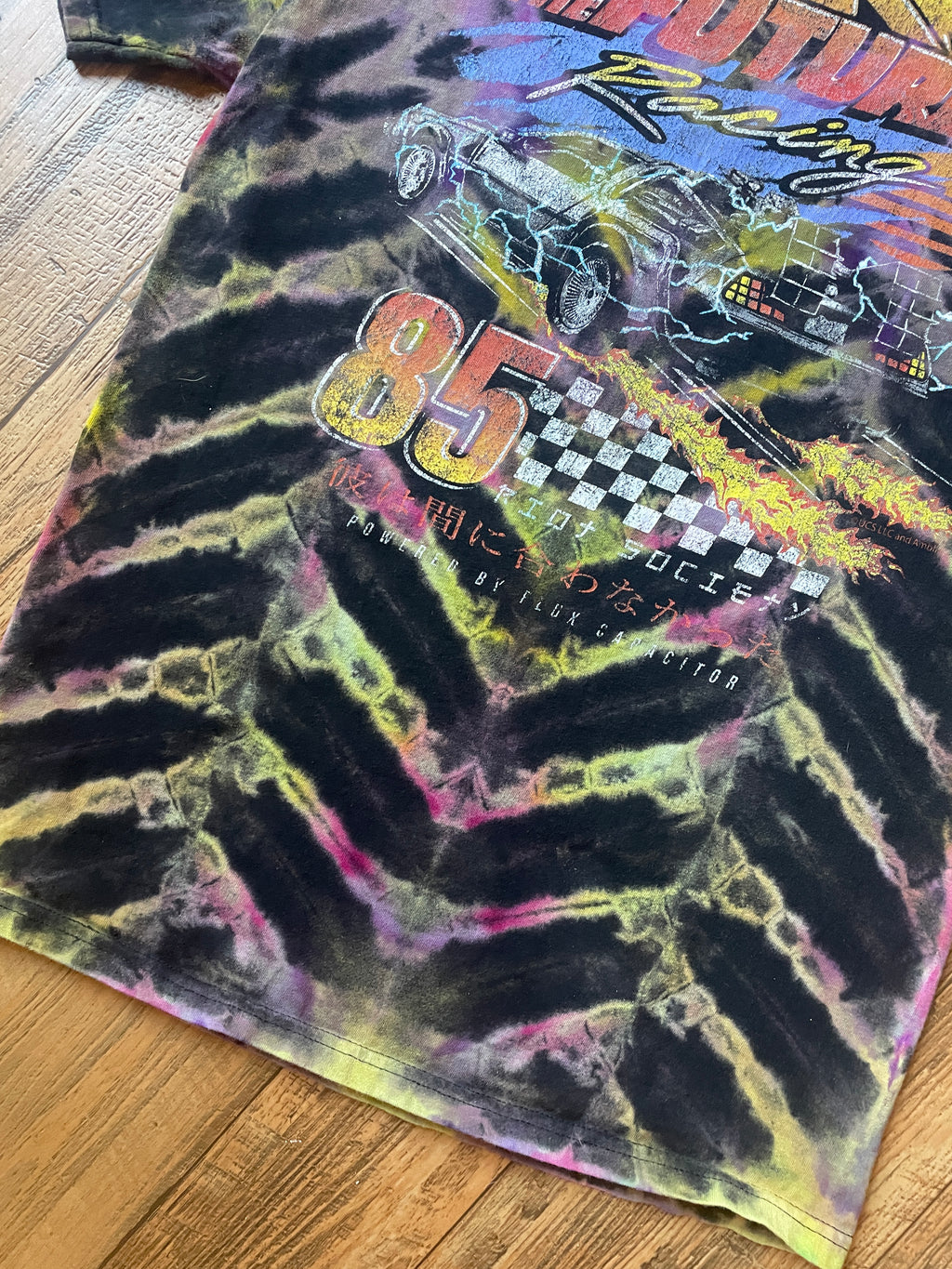 Back to the Future Racing Reverse Tie Dye Short Sleeve T-Shirt | Men's Medium