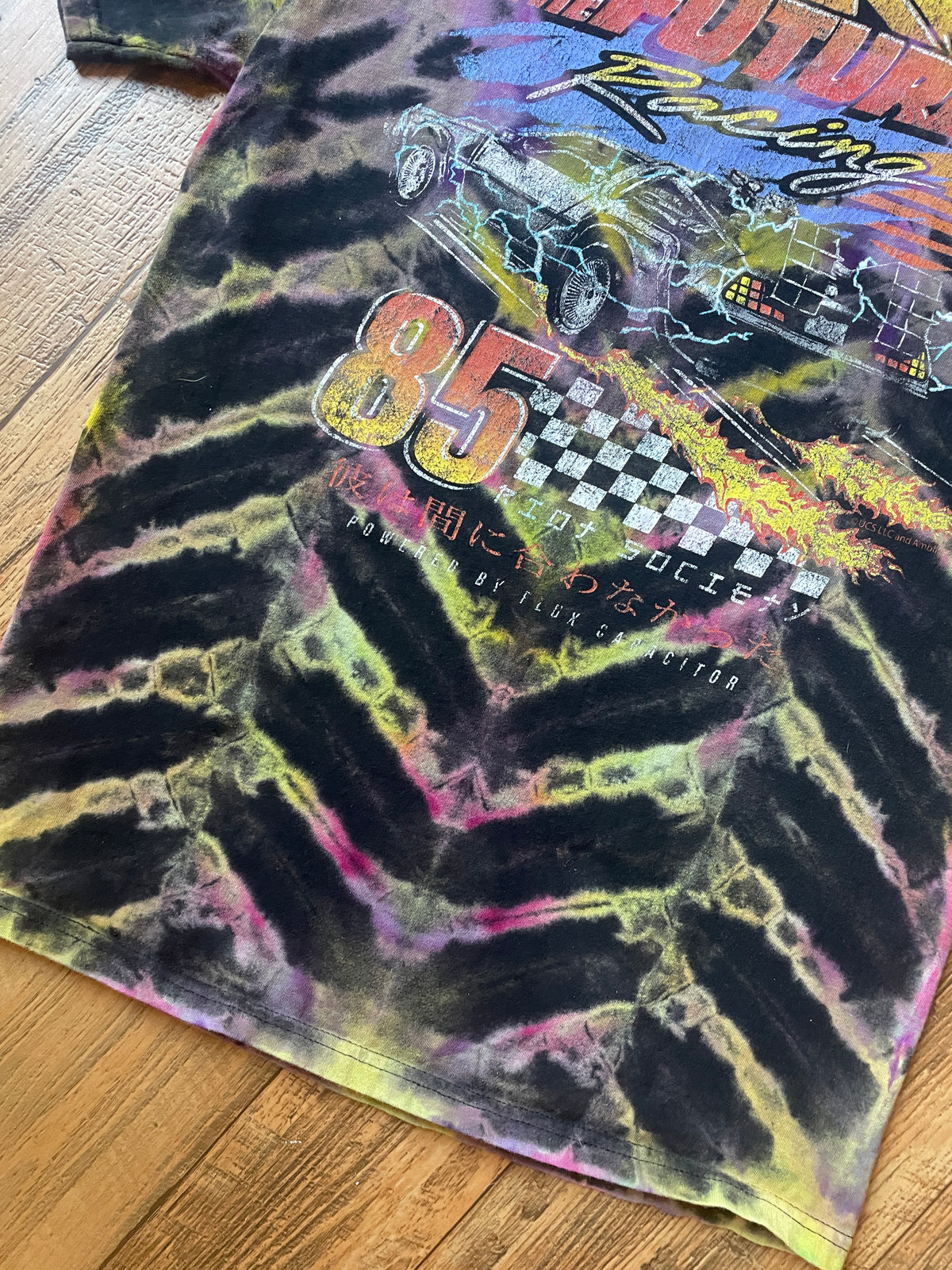 Back to the Future Racing Reverse Tie Dye Short Sleeve T-Shirt | Men's Medium