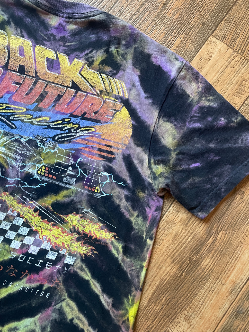 Back to the Future Racing Reverse Tie Dye Short Sleeve T-Shirt | Men's Medium