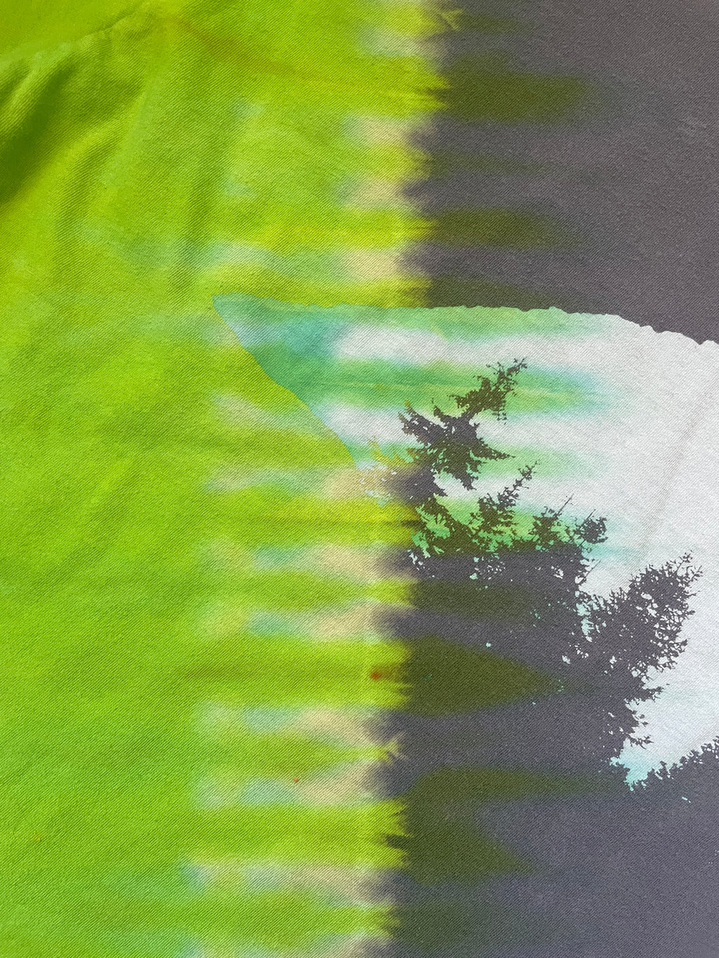 Large Men's Marmot Rock Climber Handmade Reverse Tie Dye Short Sleeve T-Shirt | One-Of-a-Kind Upcycled Gray and Green Top