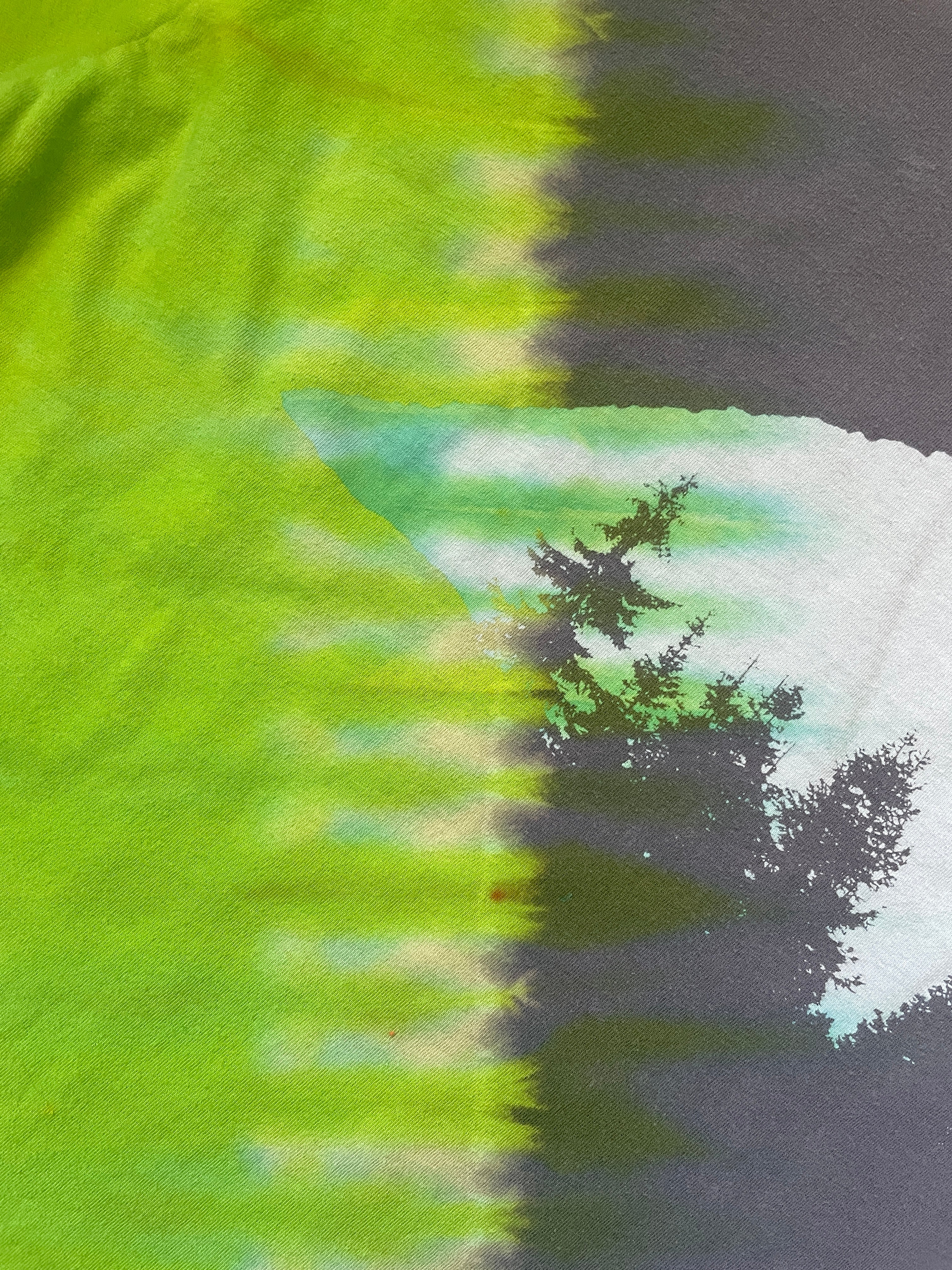 Large Men's Marmot Rock Climber Handmade Reverse Tie Dye Short Sleeve T-Shirt | One-Of-a-Kind Upcycled Gray and Green Top