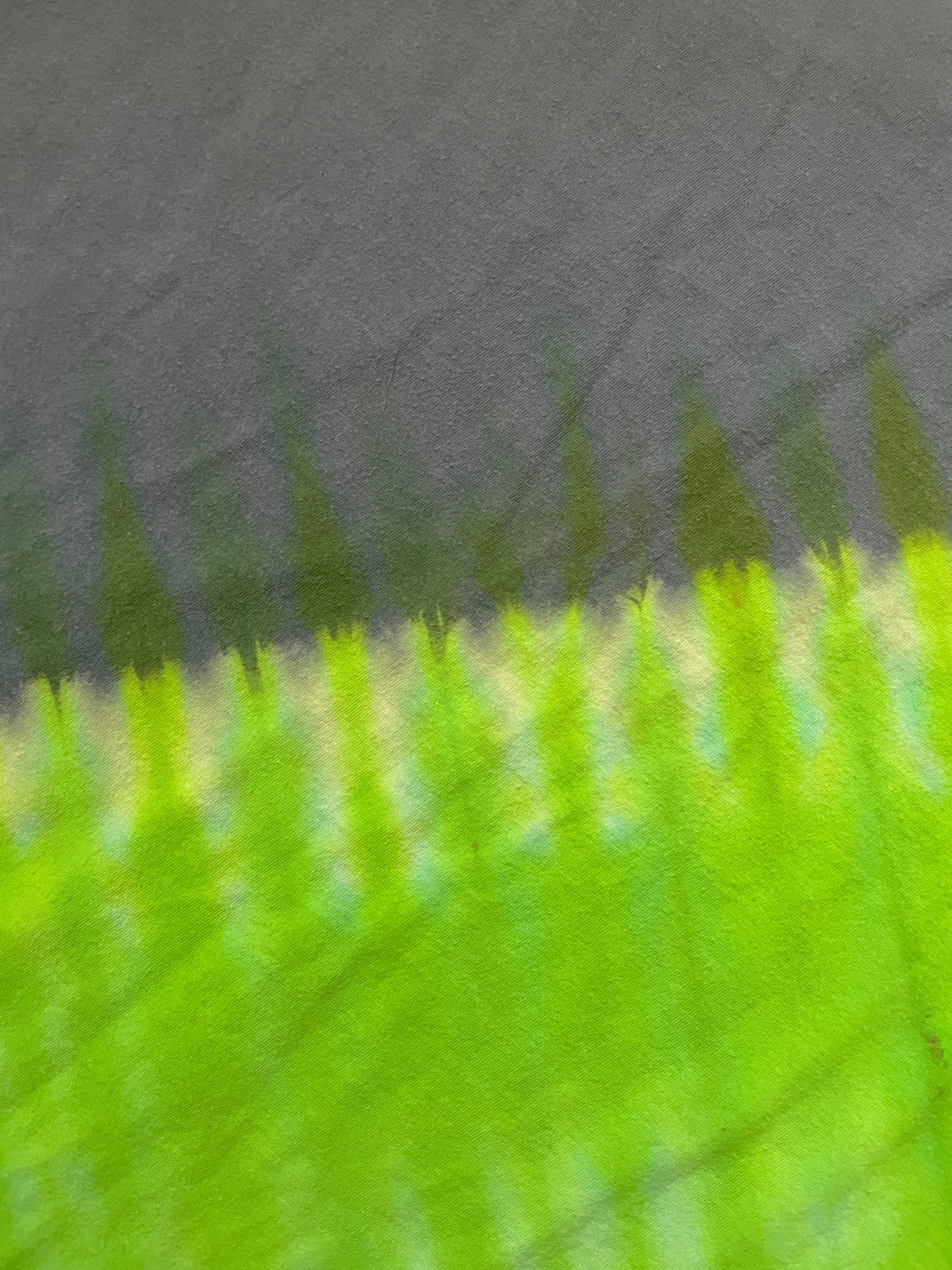 Large Men's Marmot Rock Climber Handmade Reverse Tie Dye Short Sleeve T-Shirt | One-Of-a-Kind Upcycled Gray and Green Top