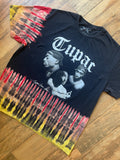 Tupac Shakur Black, Red & Yellow Tie Dye Short Sleeve T-Shirt | Men's XL