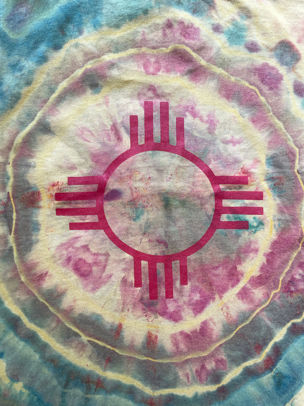 New Mexico Golden Sunset Geode Short Sleeve Tie Dye T-Shirt | Men's XL