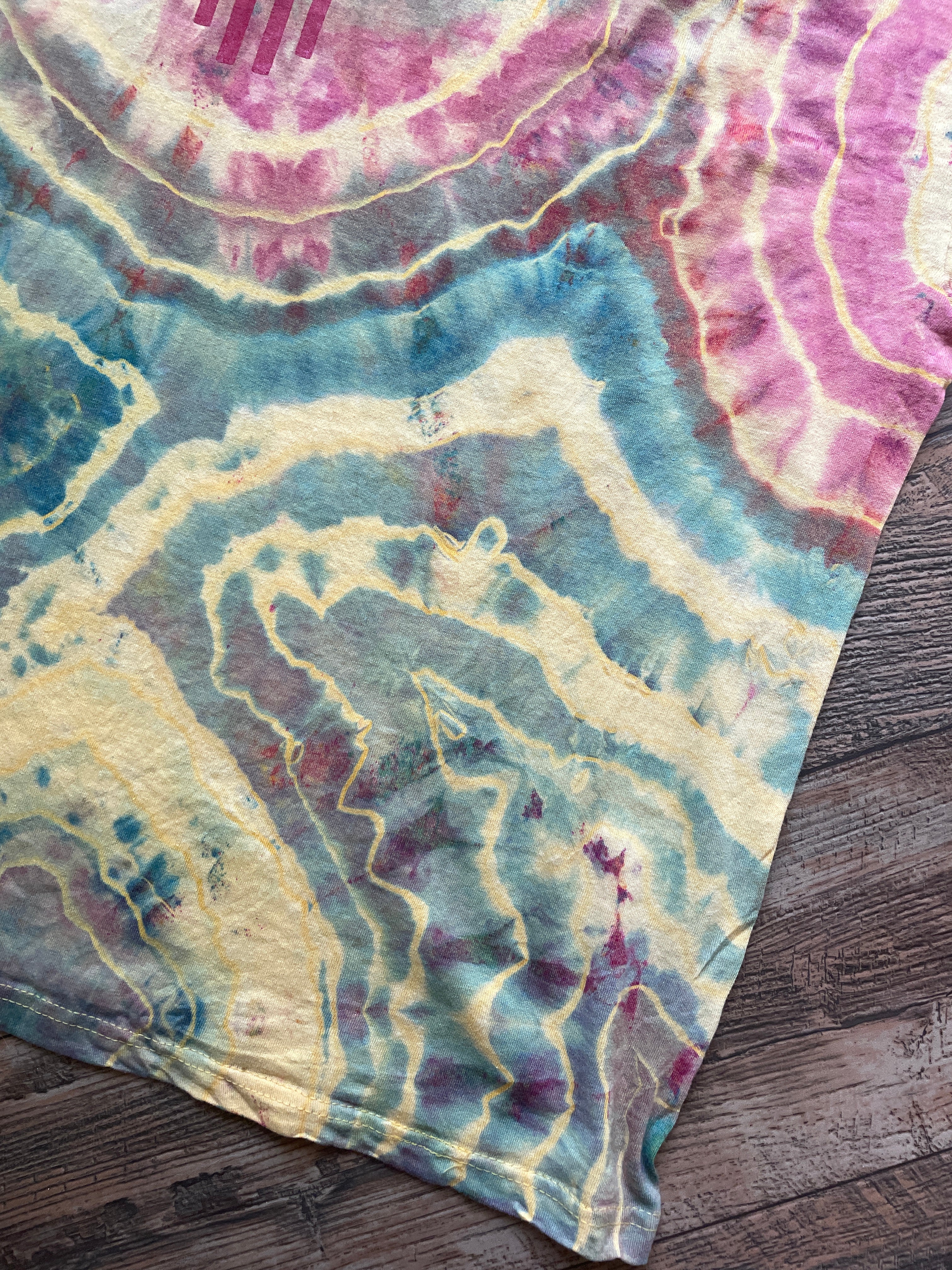 New Mexico Golden Sunset Geode Short Sleeve Tie Dye T-Shirt | Men's XL