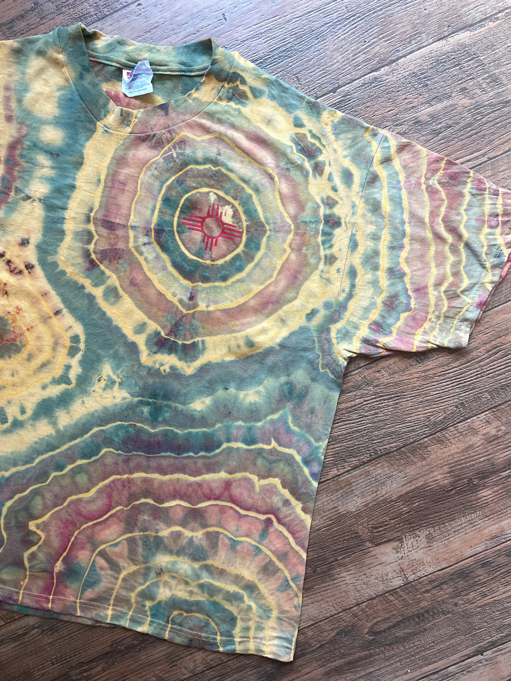 New Mexico Golden Sunset Geode Short Sleeve Tie Dye T-Shirt | Men's XL