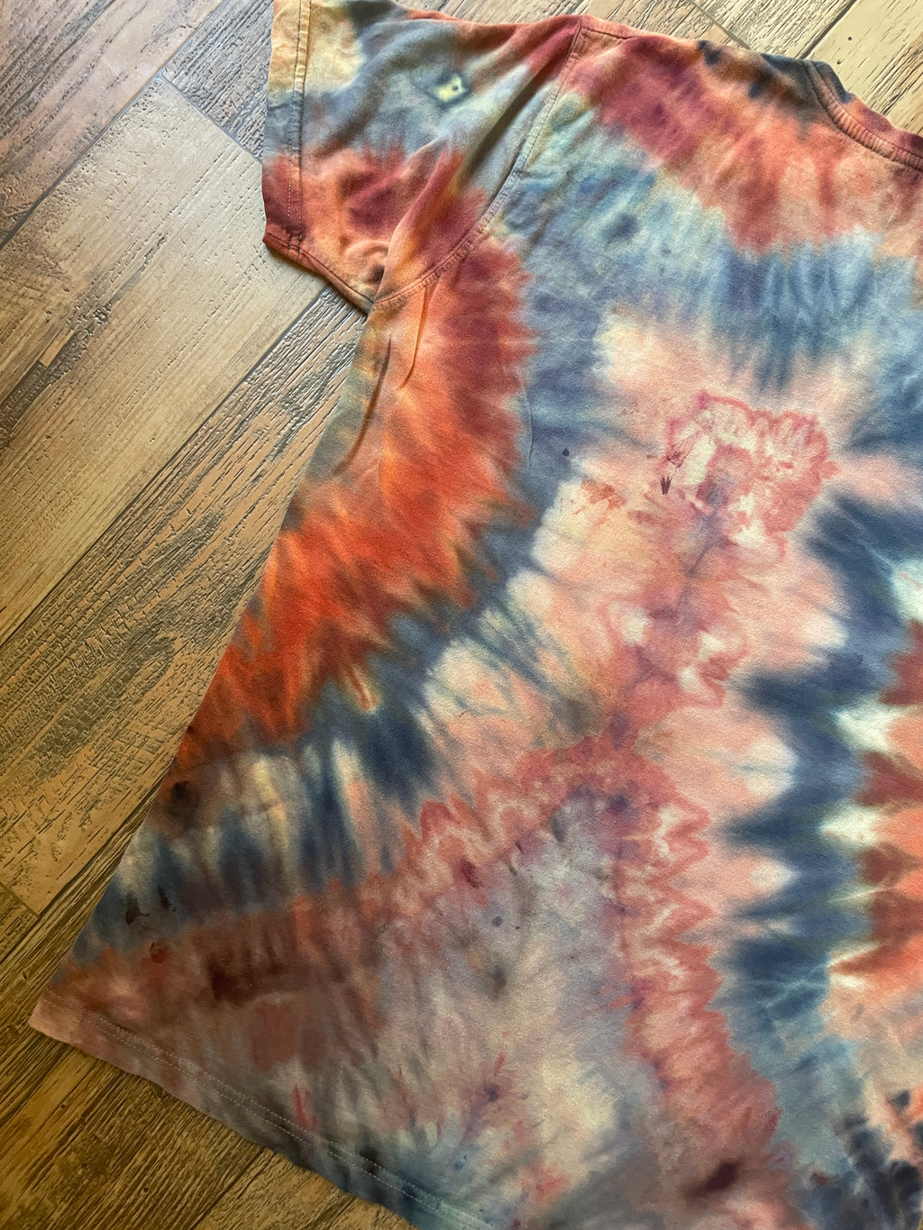 Jimi Hendrix Green and Brown Earth Tones Melty Ice Dye Short Sleeve T-Shirt | Men's Large